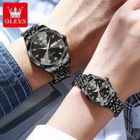 Montre-bracelet OLEVS 9931 personnalisée OEM de luxe en acier inoxydable, classique, pour homme, femme, couple, montres à quartz