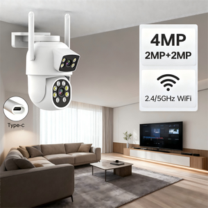 Новая Wi-Fi камера видеонаблюдения для дома, 4 МП, с двумя объективами, двусторонней связью и поддержкой Eseecloud - Product Image 1