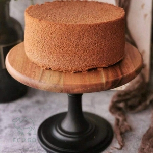 Soporte de postre de pastel de madera con base de metal negro mate, Soporte redondo para cupcakes de 8 pulgadas, placa de exhibición de pedestal de fiesta de cumpleaños de boda - Product Image 6