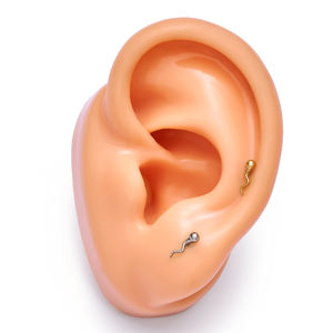 Venta al por mayor ASTM G23 titanio estrella forma bisagra pendiente CZ incrustaciones con bisagras Clicker nariz anillo mujeres Piercing joyería - Product Image 4