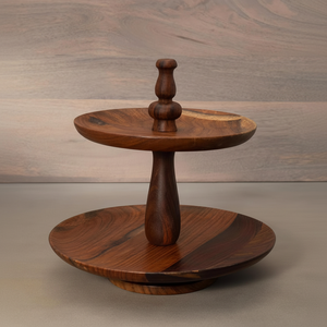 Support à gâteau en bois d'acacia personnalisé avec dôme en verre et pieds en bambou, ensemble de présentation alimentaire multifonctionnel avec dessus en acrylique - Product Image 1