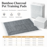 Tapis d'apprentissage pour animaux de compagnie en charbon de bambou, écologiques, imperméables, grand format 60x90cm, absorbants rapidement, jetables, pour la propreté des chiens