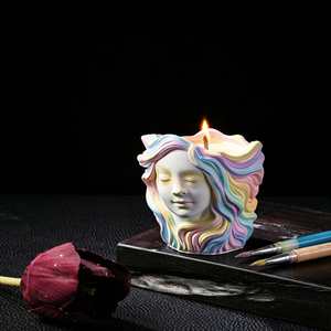Vela Aromática en Vaso de Vidrio con Figura de Dama Creativa, Venta al por Mayor, Estatua de Chica de Pelo Largo Hecha a Mano, Aromaterapia para el Hogar, Decoración de Escritorio - Product Image 4