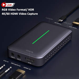 Cartes de capture vidéo HDMI avec boucle pour le streaming OBS/<span class=keywords><strong>POTPLAYER</strong></span> avec entrée microphone 4K 60Hz USB 3.0 Carte de capture vidéo - Product Image 1