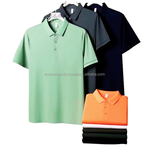 Polos Unisex Cómodos, Transpirables, con Estampado Bordado, de Alta Elasticidad, Tallas Grandes, Manga Corta, Color Oscuro, para Oficina - Product Image 2