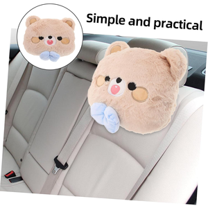 Visage de broderie délicate belles oreilles arc bleu peluche dessin animé ours cou Pad avec sangle fixe décor de voiture oreiller de siège de voiture de luxe - Product Image 4