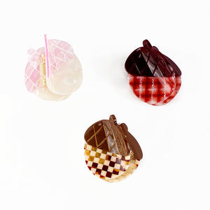 Pinza de Pelo Mini de Acetato Acrílico con Diseño Creativo de 4.3cm, Adorno de Bellota Marrón, Color Personalizado, Unisex, a la Moda - Product Image 1
