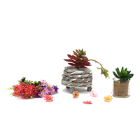 Pot de fleurs rond en bois créatif, pot de fleurs avec jambes, avec doublure en plastique