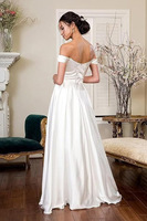 S3518N Nouvelle Robe de Soirée de Bal en Satin à Épaules Dénudées et Sans Bretelles avec Fente, Idéale pour Hôtesse de Réunion Annuelle - Collection 2026, Meilleure Vente