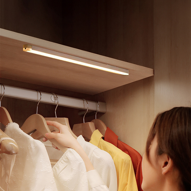 30cm Under Cabinet Lighting  Rechargeable Motion Sensor Light IndoorCloset Light Battery  LED Magnetic Under Counter Lights