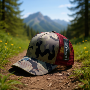 Cappello Trucker Bowie Mimetico in Tessuto a Rete, 6 Pannelli, Traspirante, Protezione Solare per Adulti, Primavera Estate - Product Image 2