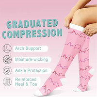 Chaussettes de sport Compports Scrub Design à sublimation pour la randonnée, la course à pied, le cyclisme, chaussettes de compression 20-30 mmHg, hauteur genou