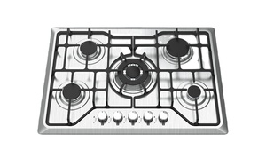 Poêle en acier inoxydable à 5 brûleurs avec sources d'énergie de batterie GPL électrique à gaz pour installation intégrée dans le ménage et l'hôtel - Product Image 2