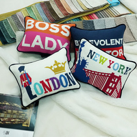 SHN076 luxe maison décorative housse de coussin Paris lettre brodé jeter tapisserie d'oreiller Europe Style doux tissu fait