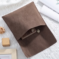Sac d'emballage en tissu suédé noir personnalisé avec logo imprimé BasiShun, pochette à cordon recyclable pour bijoux et livres – Grande Vente