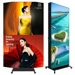 จอแสดงผล LED แบบพับสามตอนสำหรับใช้ภายในอาคาร ตู้คีออสดิจิทัลเคลื่อนที่ได้ จอแสดงผลโฆษณาแบบ LED Totem สำหรับห้างสรรพสินค้า ร้านค้าปลีก และร้านค้า - Product Image 1