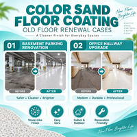 Peinture de sol en terrazzo époxy auto-nivelante, durable, haute dureté, imperméable, à base de sable coloré, pour revêtements de sol décoratifs professionnels, OEM