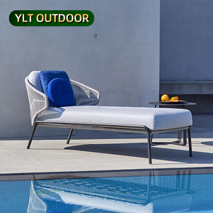 Chaise de plage extérieure en aluminium pour hôtels, piscines, chaises de plage, cours de jardin, patio, corde tissée, chaise longue fabricant - Product Image 1