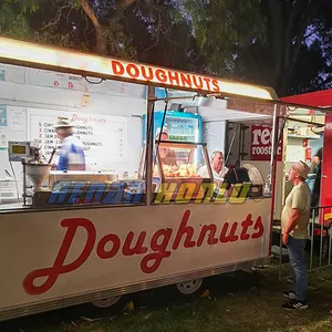 Mini camión de comida de calle, donas a la venta, camión de helados móvil, logotipo personalizado gratuito