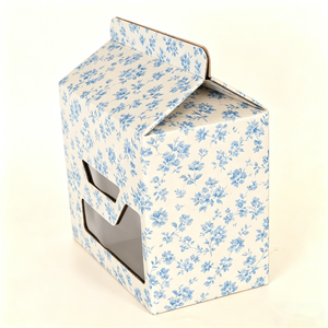 Boîte d'emballage pour friandises pour animaux de compagnie en papier ondulé écologique recyclable avec logo personnalisé, laminage mat et fenêtre en PET - Product Image 1