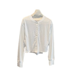 Chemise cardigan minimaliste de protection solaire pour femme, haut décontracté à col montant et manches longues, simple boutonnage - Product Image 5