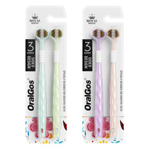 Brosse à dents manuelle OralGos à trois têtes, poils souples, design trois faces pour dents sensibles - Product Image 5