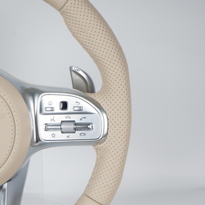 Volant en cuir semi-perforé personnalisé en usine pour Mercedes-Benz W205 W222 W176 W166 W217 W463 G63 C217 C43 Amg - Product Image 5
