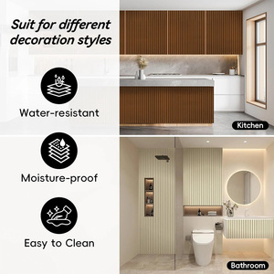 <span class=keywords><strong>Panneau</strong></span> mural WPC à revêtement <span class=keywords><strong>bois</strong></span> rainuré, lambris intérieur, bardage, persienne décorative, <span class=keywords><strong>panneau</strong></span> de plafond - Product Image 2