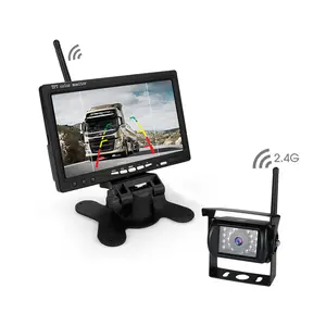 无线 2.4 克车载摄像头，带 7英寸显示器，用于巴士/卡车车辆的后视停车系统