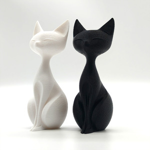 Statue de chat minimaliste, figurine de chat moderne pour la décoration de la maison, sculpture de style nordique, cadeau parfait pour les amoureux des animaux - Product Image 1