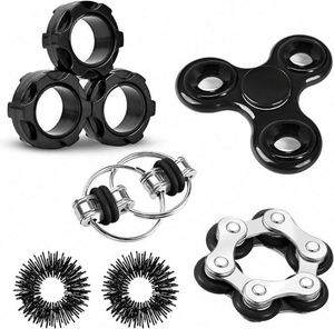 Adult Plastic Stocking Stuffer <b>Fidget</b> Toys-<b>Ring</b> Spinner Desk Gadget for Stress Relief Anti-Anxiety Enhances Finger Flexibility - Product Image 1
