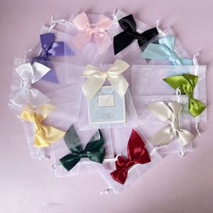 Sacs en organza colorés avec cordon de serrage et nœud, pochette en maille 10x12cm, emballage cadeau pour bijoux, pour la Saint-Valentin et la fête des mères - Product Image 1