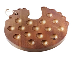 Bandeja de madera para huevos, forma irregular, 18 agujeros, estante de almacenamiento de cocina para huevos y aperitivos - Product Image 5