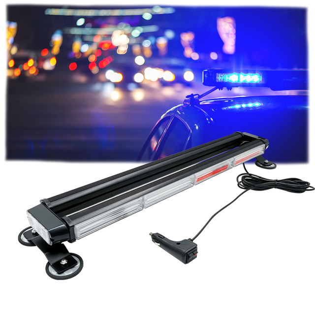 Strobe Light bar LED Strobe Light Bar 12V Double Side Flashing Emergency Warning Lamp Magnetic Base Black Housing Offroad