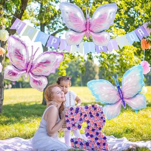 Décoration de scène pour fête sur le thème du papillon, respectueuse de l'environnement, pour baby shower, mariage, anniversaire, fête des mères, Halloween, ballons dégradés métalliques - Product Image 5