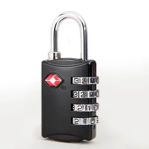 Amostra de cadeado personalizado de segurança, cadeado digital de segurança com 3 códigos tsa 309, tranca tsa de bagagem e prata