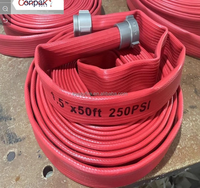 Tuyau d'incendie flexible NBR LayFlat résistant à l'abrasion haute pression 16bar tuyau plat en caoutchouc rouge avec raccords