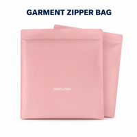 Sacs d'emballage pour vêtements personnalisés, rose mat, auto-adhésifs, refermables, avec fermeture éclair, pour vêtements féminins, imprimés en gravure, recyclables