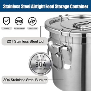 Contenedor de Alimentos para Mascotas a Prueba de Humedad, Juego de Recipientes de Acero Inoxidable para Almacenamiento de Comida para Perros con Tapa Hermética y Cierre de Seguridad - Product Image 4