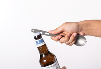 Spork de titanio para exterior/interior, abridor de botellas