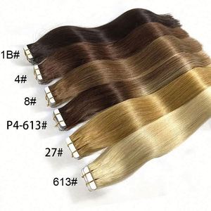 12A High Quality Russian Virgin Remy Hair Double Drawn Tape in Hair Extensions 100% Human Hair No <b>Tangle</b> - Product Image 4
