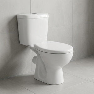 Inodoro de Cerámica de Alta Calidad de Dos Piezas con Sifón en P, Blanco, para Baño, WC, Aqua Pan, Conjunto de Inodoro - Product Image 4