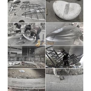 Sculpture abstraite moderne en acier inoxydable couleur cuivre antique avec impression numérique LL330 - Product Image 6