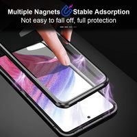 360 coque de téléphone magnétique à couverture complète cadre en métal verre trempé Anti peeping intimité pour Samsung S25 Ultra S24 Iphone 16 15 Pro