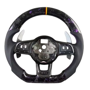 พวงมาลัยคาร์บอนไฟเบอร์พร้อมแป้นเปลี่ยนเกียร์สำหรับรถยนต์ vw Golf gti 7 7.5 Mk7 7,5 <span class=keywords><strong>7r</strong></span> R Mk7r <span class=keywords><strong>audi</strong></span> A3 8v JETTA Tiguan อุปกรณ์ตกแต่ง - Product Image 5