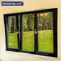 Fenêtre à battant double vitrage en aluminium sur mesure Rogenilan, vitrage trempé extérieur pour maisons