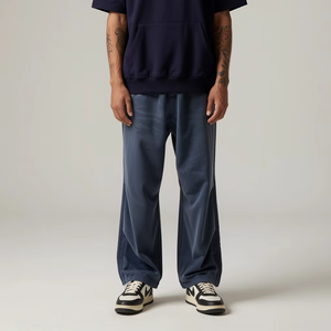 <span class=keywords><strong>Pantalon</strong></span> décontracté Asute teinté, délavé, <span class=keywords><strong>gris</strong></span>-bleu, coupe droite, avec cordon de serrage et poches, pour <span class=keywords><strong>homme</strong></span> et femme, style <span class=keywords><strong>cargo</strong></span> ample - Product Image 1