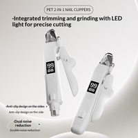 Lime à ongles pour chat et chien 2-en-1 avec affichage numérique, lumière LED, design antidérapant, alimentation Type-C, en ABS et acier inoxydable