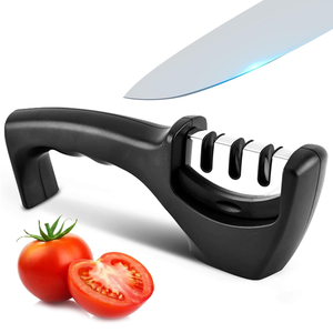 Aiguiseur de couteaux de cuisine réutilisable avec logo personnalisé, OEM ODM, outil d'affûtage manuel pour usage domestique - Product Image 1