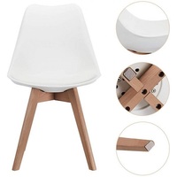 Chaises de salle à manger modernes et luxueuses en plastique PP avec pieds en bois, vert, bleu, gris, durables et imperméables pour les salles à manger à domicile